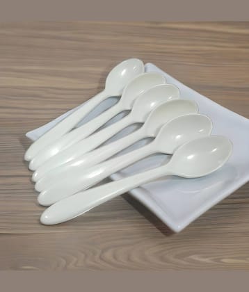 Inpro White Melamine Serving Spoon ( Pack of 6 )