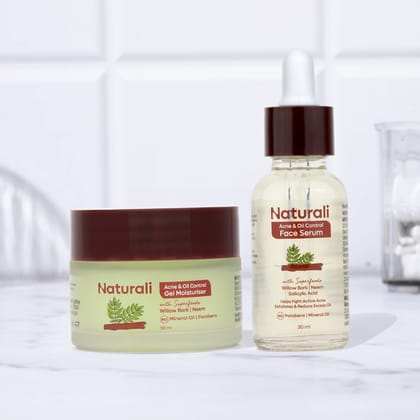 Naturali Acne Control Combo - Acne & Oil Control Serum + Acne & Oil Control Moisturiser-30ml+50ml
