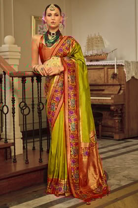 Green Woven Banarasi Saree