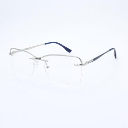 Lensoz Elite X Luxe Rimless Geometric 3 - Narrow - Silver & Master Blue