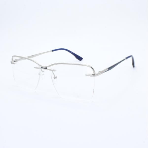 Lensoz Elite X Luxe Rimless Geometric 3 - Narrow - Silver & Master Blue