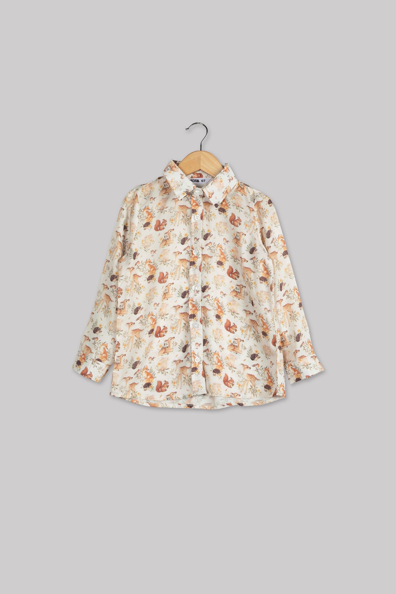 Animal Kingdom Shirt For Girls-1 Year / Beige