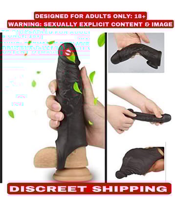 9 inch Double Hole Jumbo Penis Sleeve With 2 Inch Length Extension And 1cm Girth Increase By CRAZYNYT