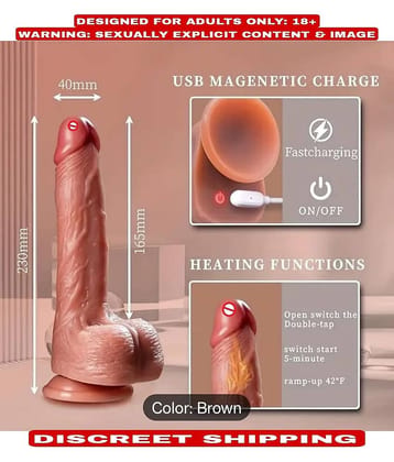 9.5" REALISTIC SILICONE TELESCOPIC SUCTION DILDO WITH HEATING AND REMOTE CONTROL FOR WOMEN BY KAMAHOUSE (LOW PRICE SEX TOYS)