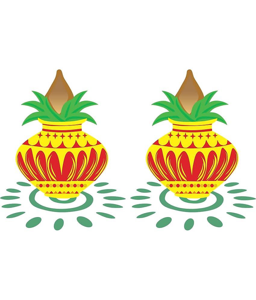 Decor Villa DIWALI KALASH Festive Sticker ( 27 x 35 cms )