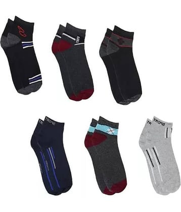 Cavenders Pack of 5 Men's Cotton Blend Ankle Length Socks ( Multicolor 1 )