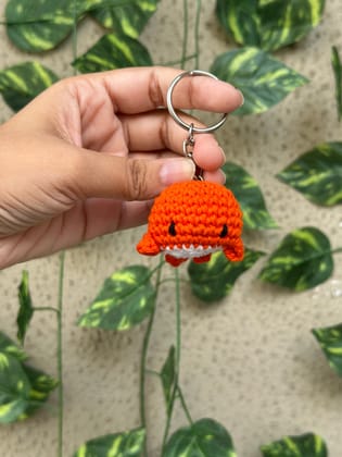 Crochet whale keychain-Orange