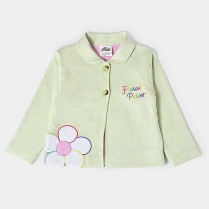 Misty Bloom Winter Wear Blazer for Girls Light Green-12-18 M / Green