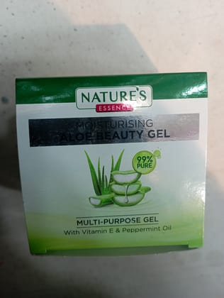 Natures Essence Moisturising Aloe beauty gel 99% Pure Multi-purpose gel With vitamin e & peppermint oil 
