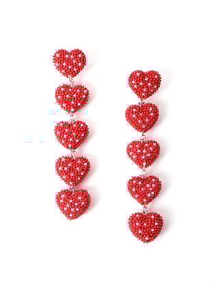 Strawberry Heart Dangler Earrings