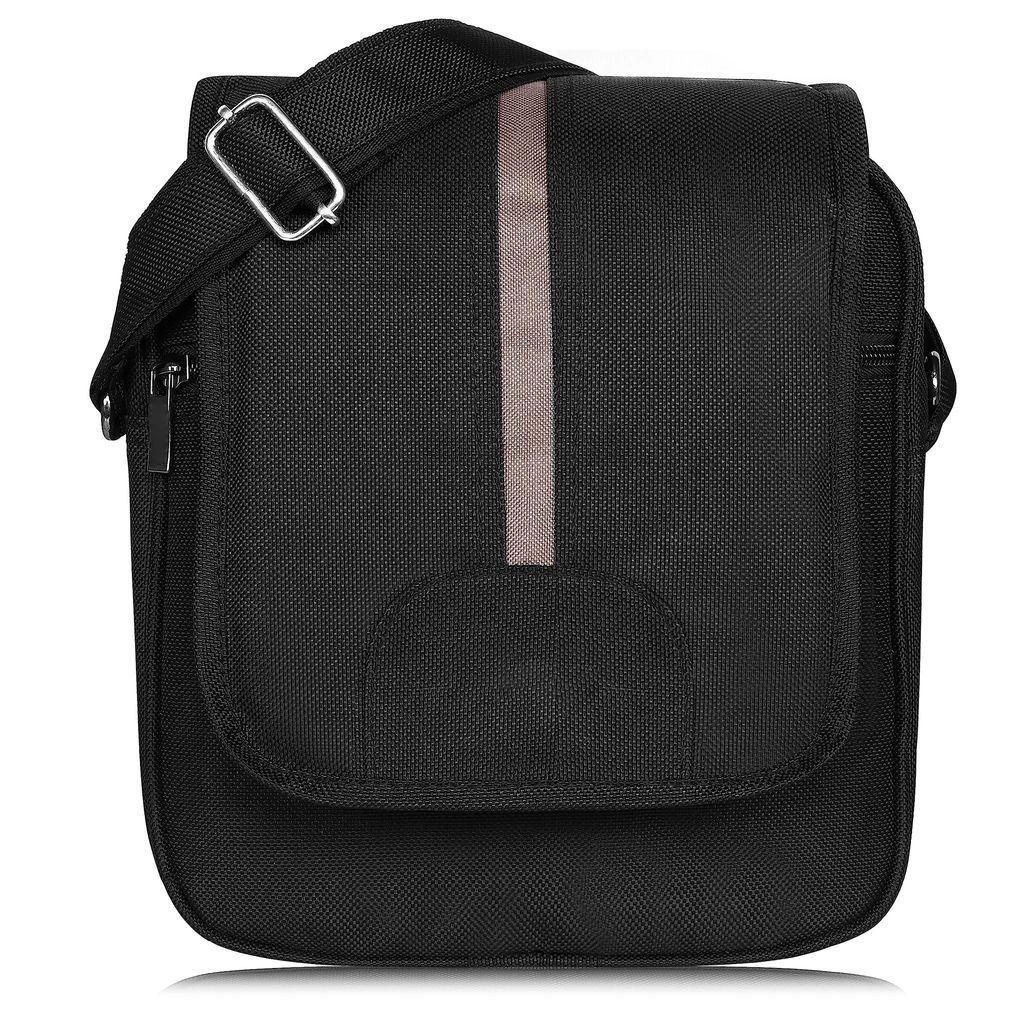 Black Stylish PVC Coated Matty Fabric Cross Body Sling Bag For Men SL09