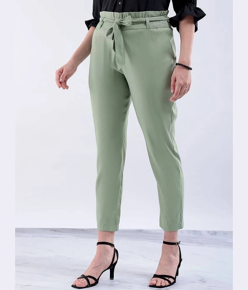 Freehand Pack of 1 Elastane Slim Womens Casual Pants ( Green ) - None