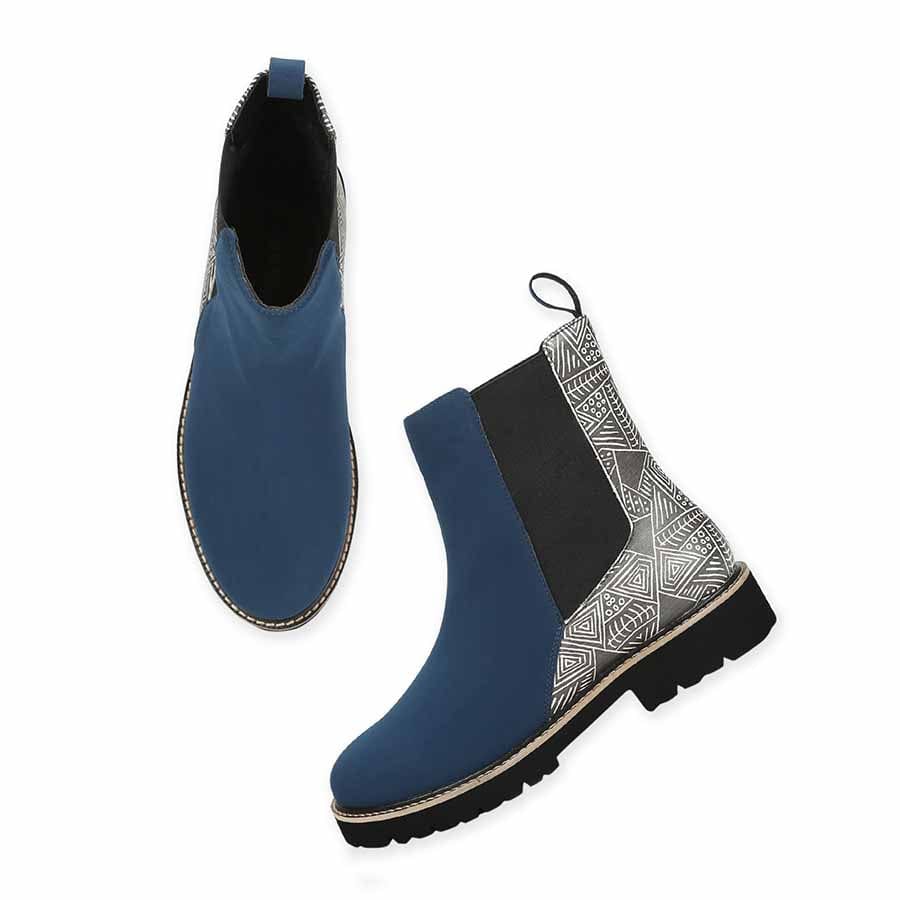 Women Printed Boots-Mystery Blue / 3