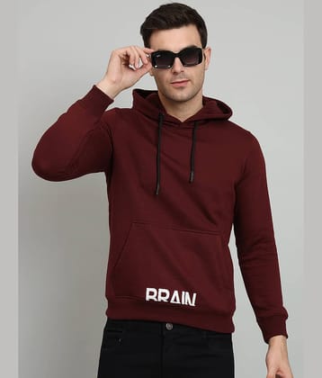OGEN Cotton Blend Hooded Men's Sweatshirt - Wine ( Pack of 1 )
