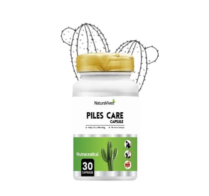 Piles Care Natural Supplement Capsules, 30 Count Monthly Pack, Nutraceutical Formula