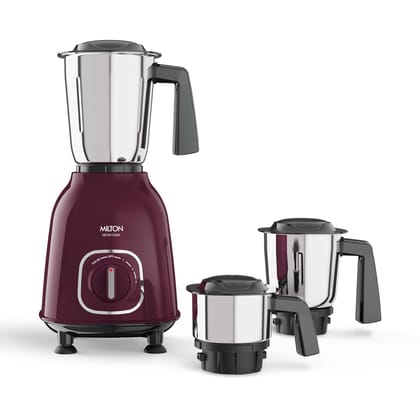 Milton Neom Mixer Grinder, ISI Certified, Grindstone Blade Technology, 3 Jar, 550 W (21000 RPM), 5 yr motor warranty, 2 yr product warranty I Purple (Aubergine) Milton Neom Mixer Grinder, ISI Certified, Grindstone Blade Technology, 3 Jar, 550 W (21000 RP
