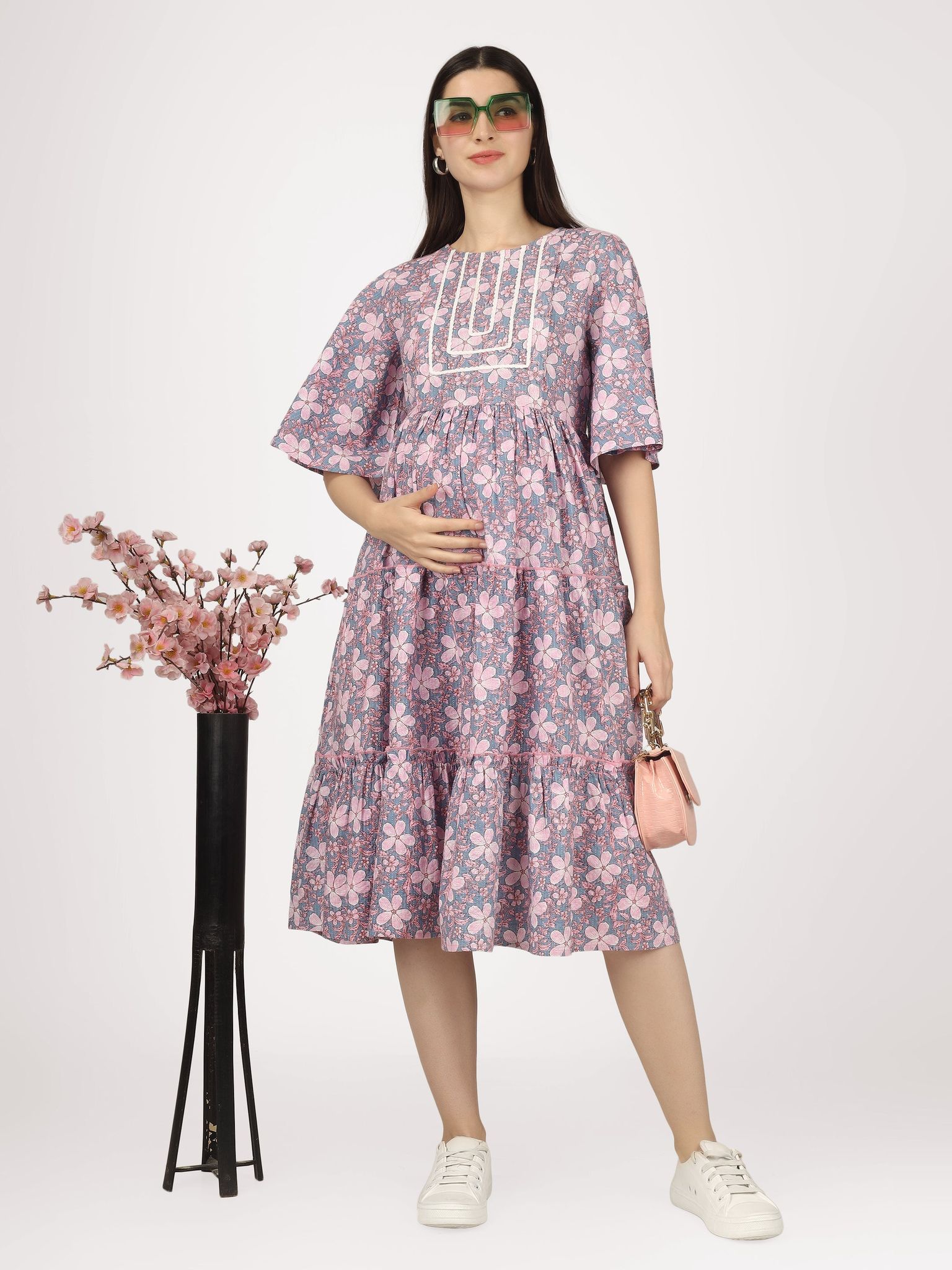 First Love Lilac  - Cotton Maternity Dress-S
