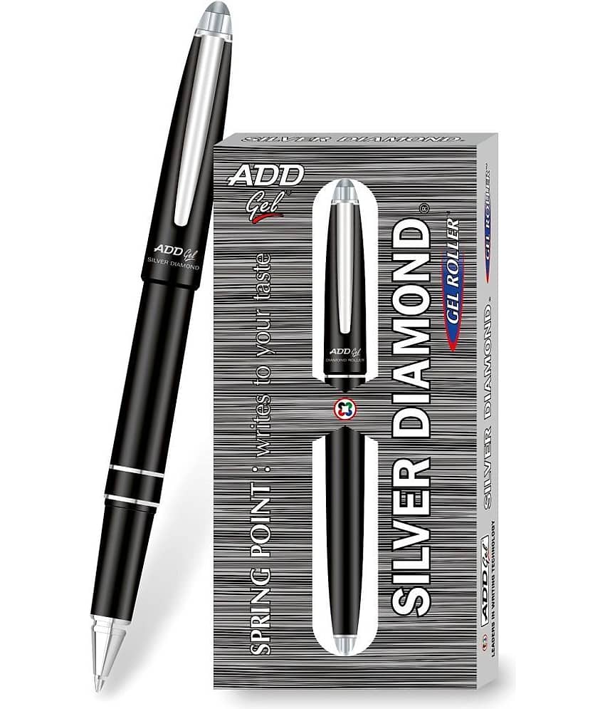 Add Gel Silver Diamond Gell Roller Pen 2 Pc (BLACK)