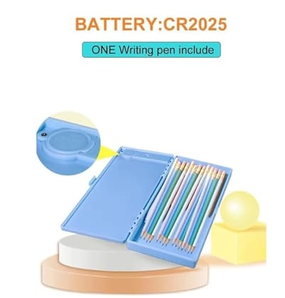 Multi-Functional LCD Drawing Tablet Pencil/Compass Box-Blue