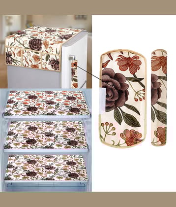 E-Retailer Set of 6 PVC Brown Fridge Top Cover