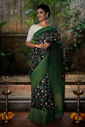 AWESOME LINEN COTTON PRINTED SAREE - 2181
