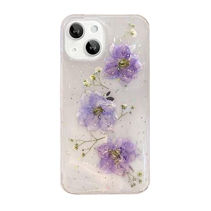 Blossoms - 3D Real Dry Flower iPhone Back Cover-iPhone 13