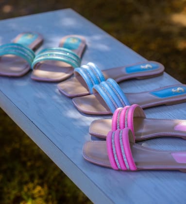 Icy Blue Diamantine flats-35