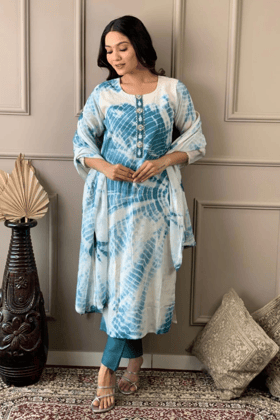 Jaipur block print salwar suits with dupatta-M-38