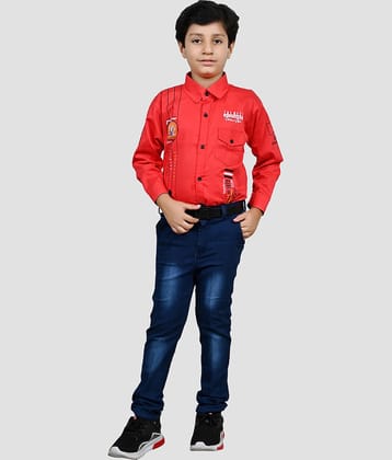 Arshia Fashions Pack of 1 Boys Denim Shirt & Jeans Set ( Blue )