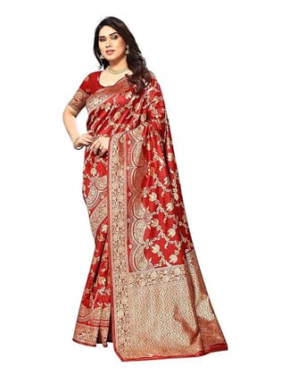 StyleScope Women's Banarasi Silk Jacquard Kanjivaram Saree