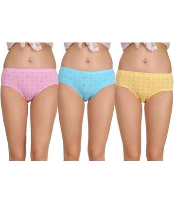 Eve's Beauty Pack of 3 Cotton Women's Hipsters ( Multi Color )