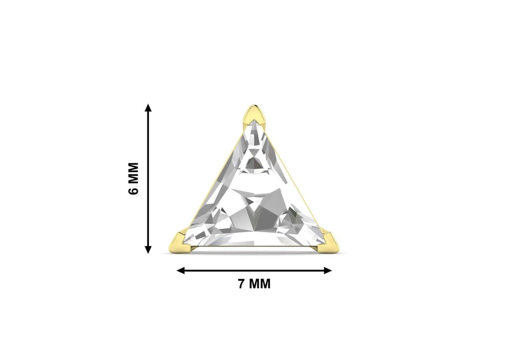 Triangle Solitaire CZ Ear Stud For Him (1 Pc Only)