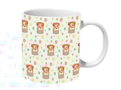 Multicolor Cute Dog Pattern Ceramic Mug
