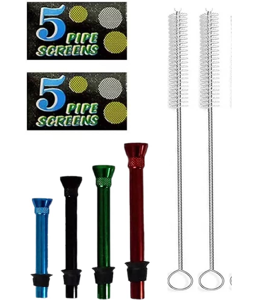 Puff Smart Aluminium Inside Fitting Hookah Mouth Tip  (Multicolor, Pack of 8)