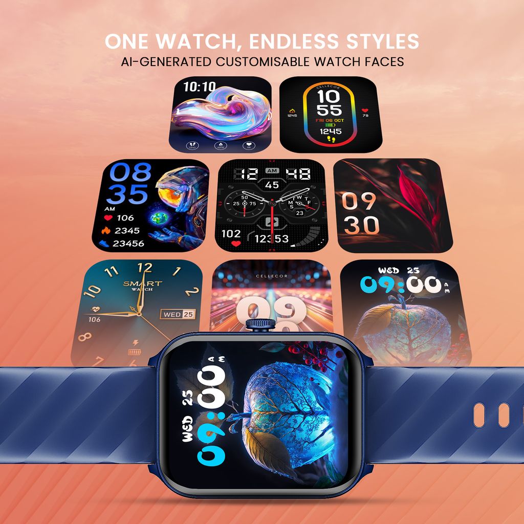 CELLECOR E5 Connect 2.01" IPS HD Display | 700 NITS | BT-Calling | AOD | IP67 | BT v5.4| Smartwatch