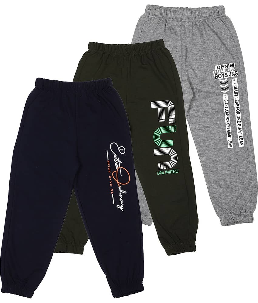 Cremlin Clothing Pack of 3 Boys Cotton Blend Trackpant ( Multi )