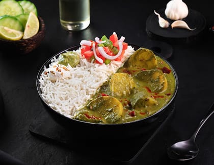 NH1 Special Aloo Palak Steamed Rice Bowl
