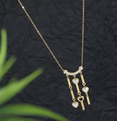 Stainless steel Floral Pendent Necklace - STNK 5470