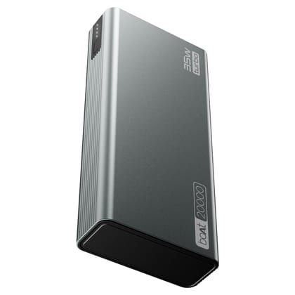 boAt Energyshroom PB435 20000 mAh 35W Super Fast Charging Power Bank, Smart 12 Layer Protection (4X Output Ports, Supports Android, iPhone, Tablets, Earbuds, etc.) (Stone Grey) boAt Energyshroom PB435 20000 mAh 35W Super Fast Charging Power Bank, Smart 1