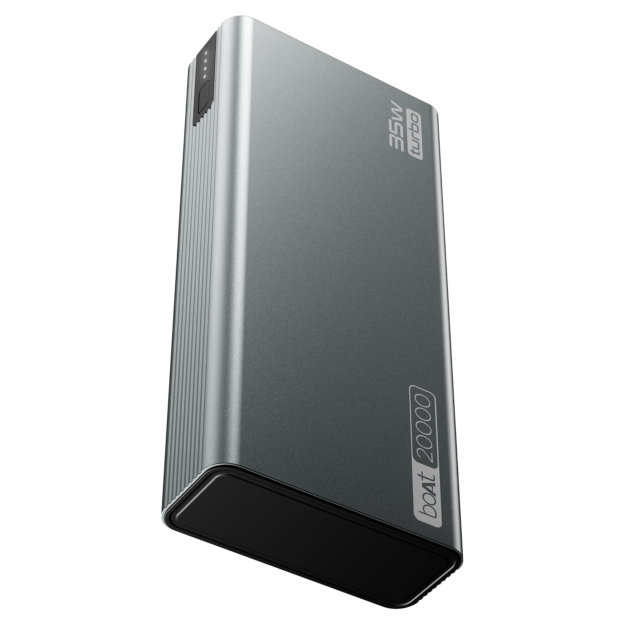 boAt Energyshroom PB435 20000 mAh 35W Super Fast Charging Power Bank, Smart 12 Layer Protection (4X Output Ports, Supports Android, iPhone, Tablets, Earbuds, etc.) (Stone Grey) boAt Energyshroom PB435 20000 mAh 35W Super Fast Charging Power Bank, Smart 1
