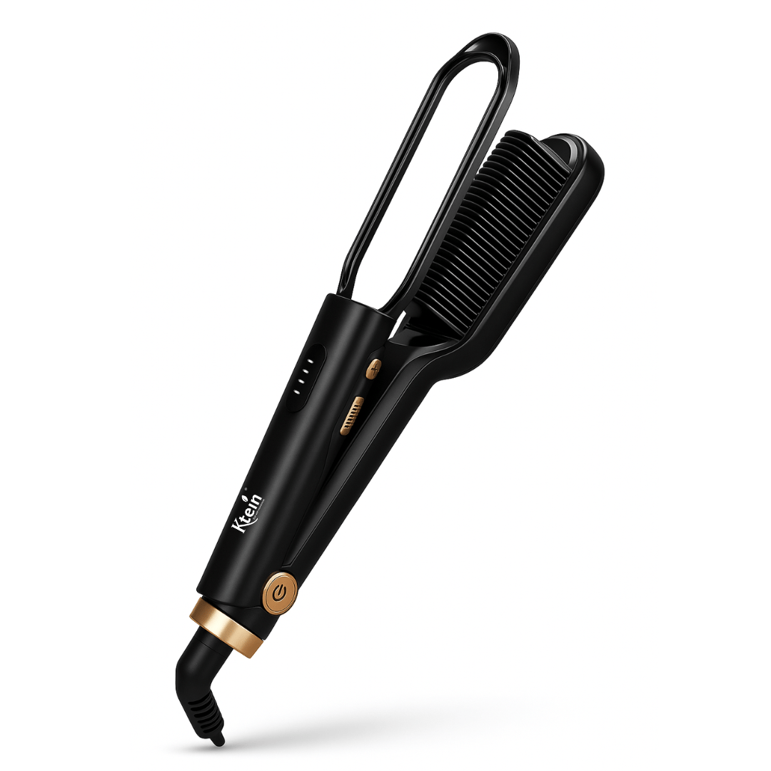 Ktein Hair Straightener Comb Brush for Women | Dual Ceramic Plates + Anti-Scald Design | PTC Fast Heating | Adjustable Temperature 180°F to 450°F | Professional Hair Styling Tool
