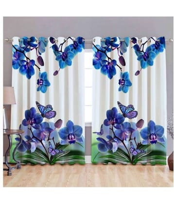 B7 CREATIONS Single Window Semi-Transparent Eyelet Polyester Curtains Multi Color