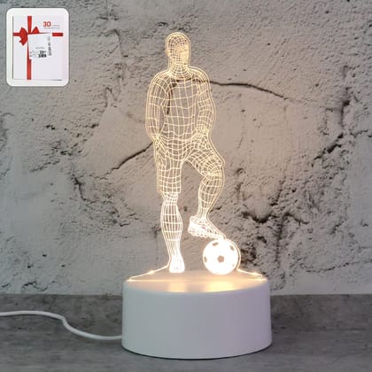 3D Illusion LED Night Lamp with Football Player Design