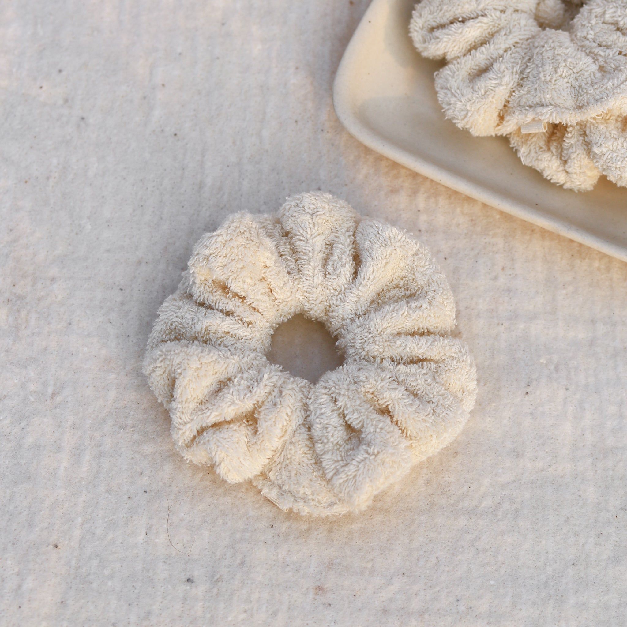 Cloud Scrunchies (Set of 3)-Regular / Cotton Terry - Natural