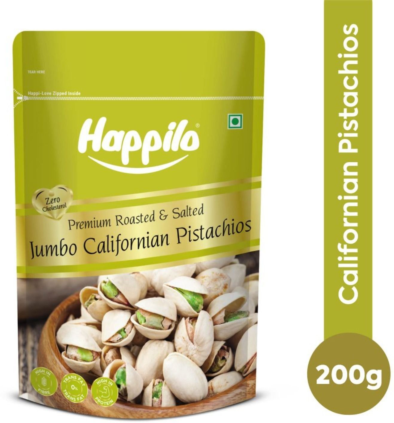 Happilo Premium Roasted & Salted Jumbo Californian Pistachios 200g