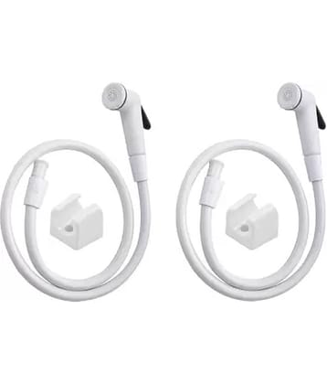 BathEstore 2 Pcs Health Faucet - Toilet Jet Spray Health Faucet with 1 Mtr. Flexible Hose and Wall Bracket (Wall Mount Installation Type)