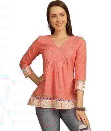 wonder weave Peach Cotton Women's Regular Top ( Pack of 1 )