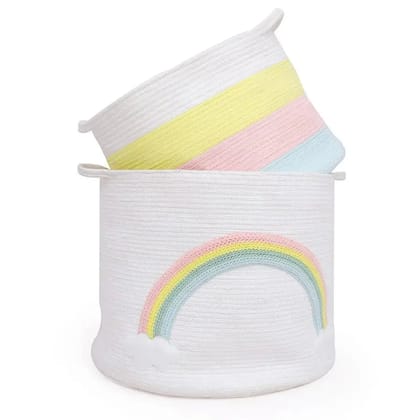 Arcus Cotton Rope Storage Basket Pack Of 2-Multicolor / 30x37x37 & 23x30x30 cm / 1999