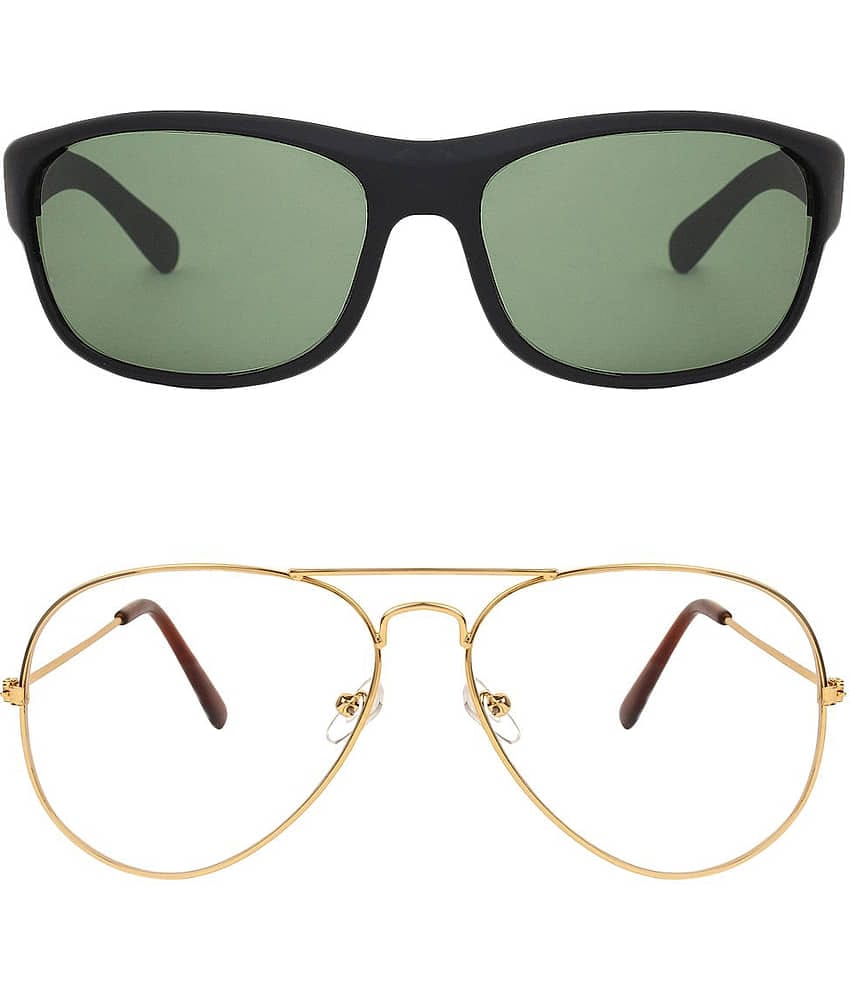 Kanny Devis - Black Wrap Around Sunglasses ( Pack of 2 )
