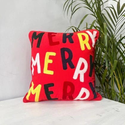 Red Cotton Cushion-Red